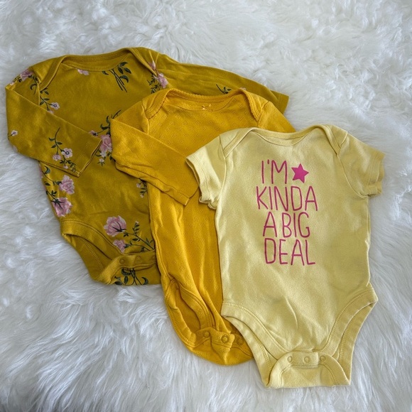 Baby Girl 3-6 Months Set of 3 Bodysuits​ - Picture 2 of 7